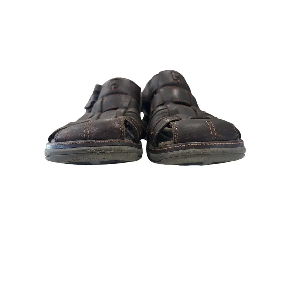 Clarks Men's Size 9 Walkford Fisherman Sandal - Brown Leather